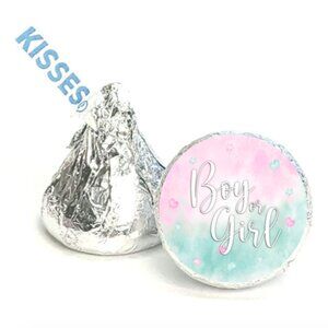 Boy or Girl Kisses Candy Stickers| 100pcs Waterproof Glossy Vinyl|Gender Reveal